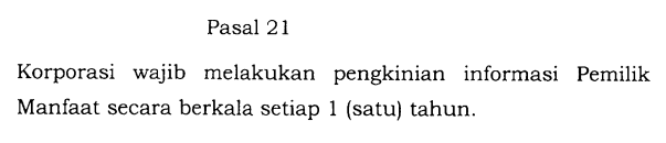 Pasal 21 Perpres Nomor 13 Tahun 2018 Solusi Hukum